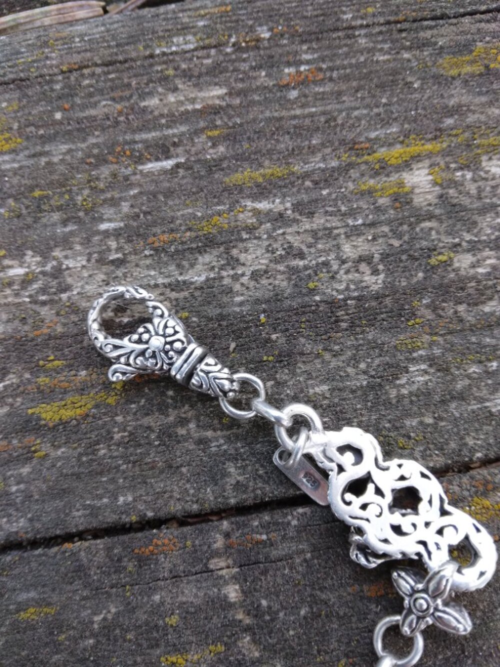 Artisan of Bali Sterling Silver Dragon Link Bracelet 7.5 Inches Adjustable - Picture 3 of 13